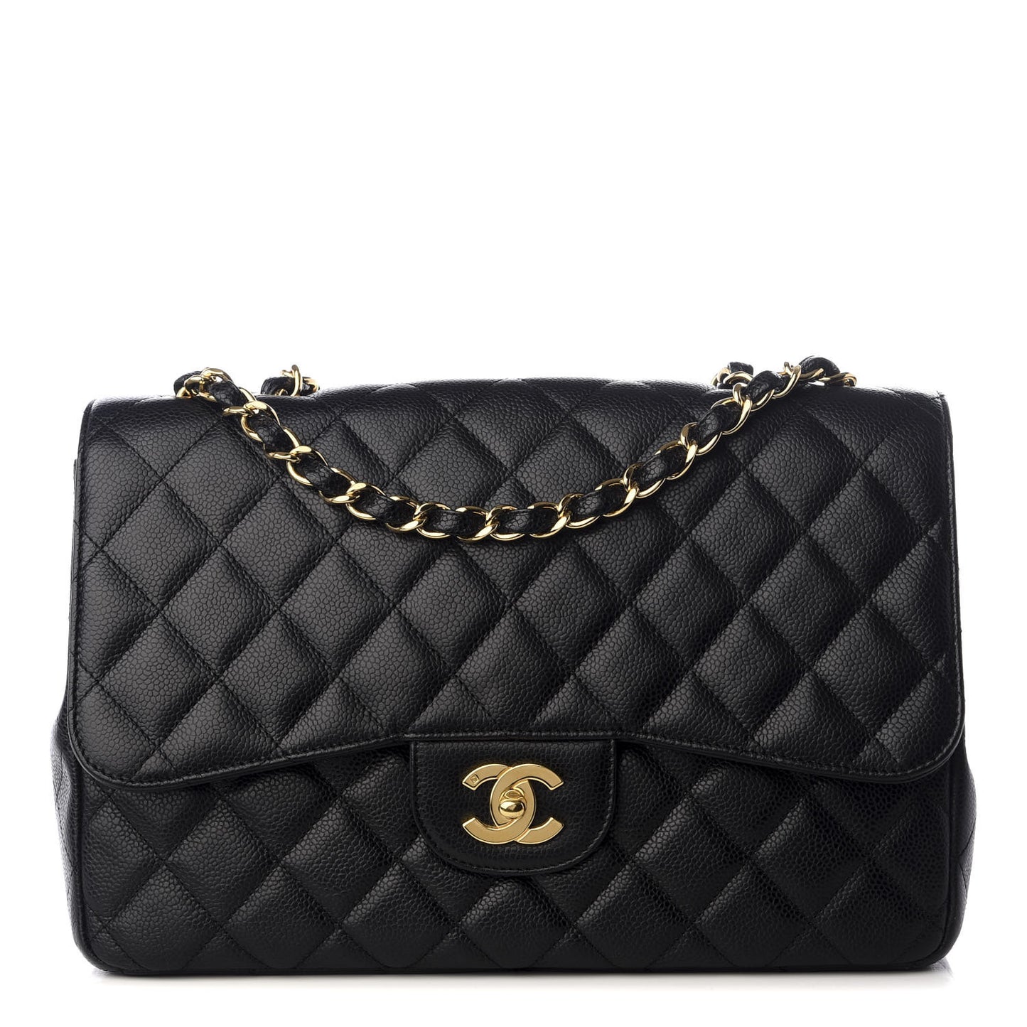Caviar Quilted Jumbo Single Flap Black