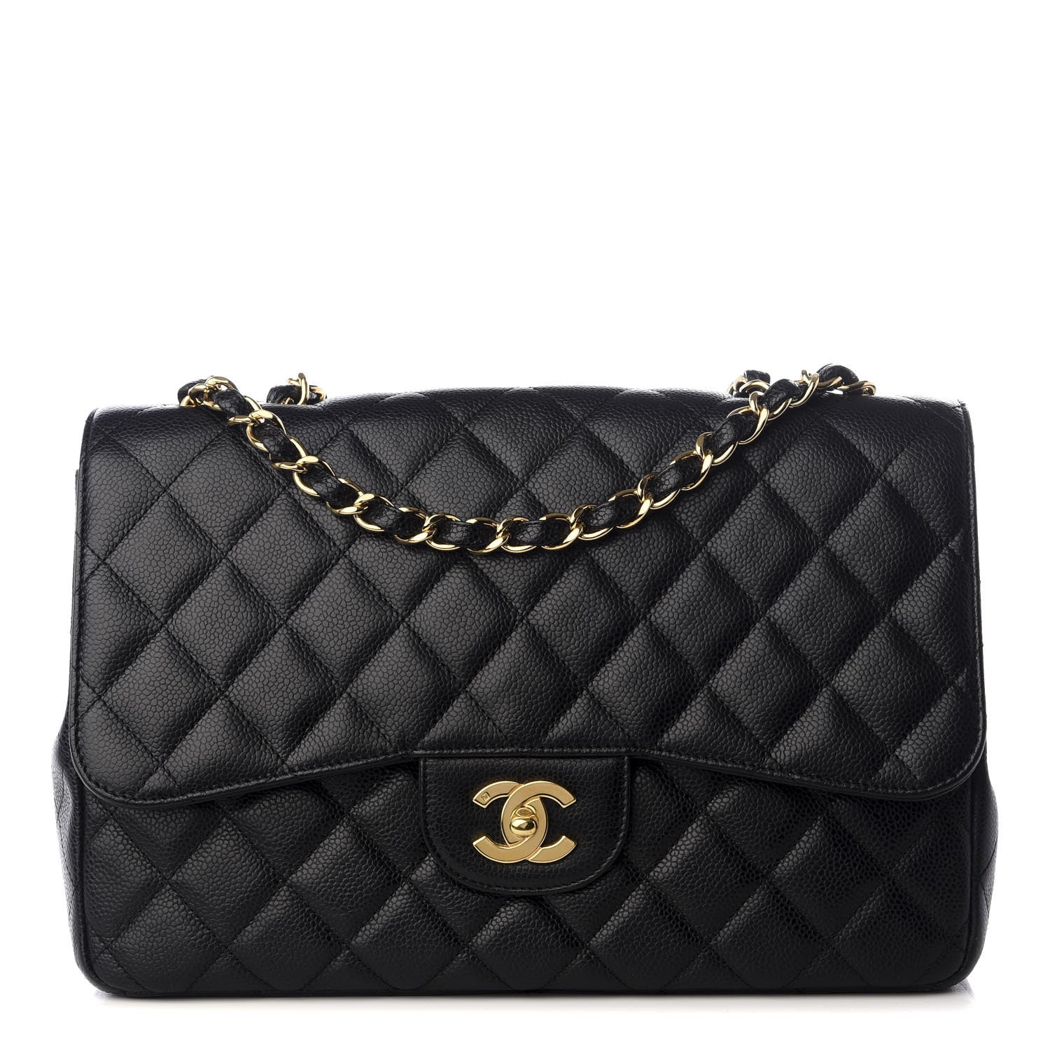 Chanel Caviar Quilted Jumbo Single Flap Black 1 of 7