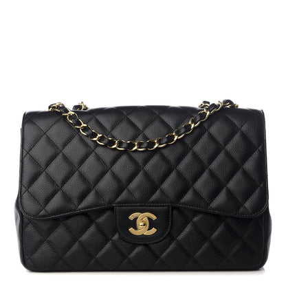 Chanel Caviar Quilted Jumbo Single Flap Black 1 of 7