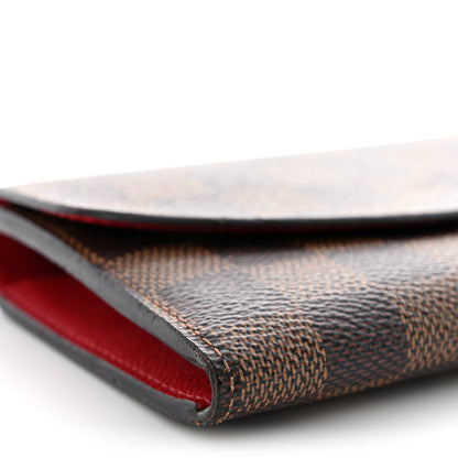 Louis Vuitton Damier Ebene Emilie Wallet Red 10 of 14
