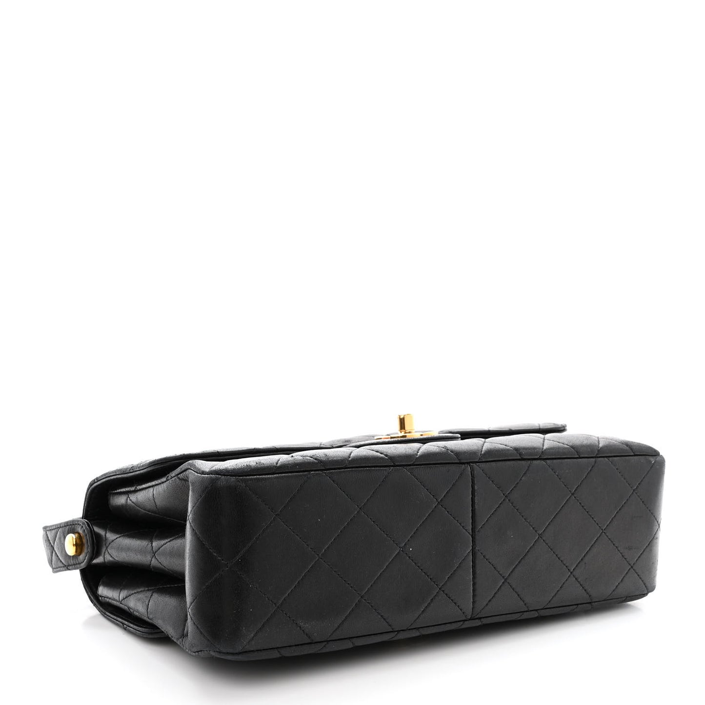 Lambskin Quilted Medium Double Sided Flap Black