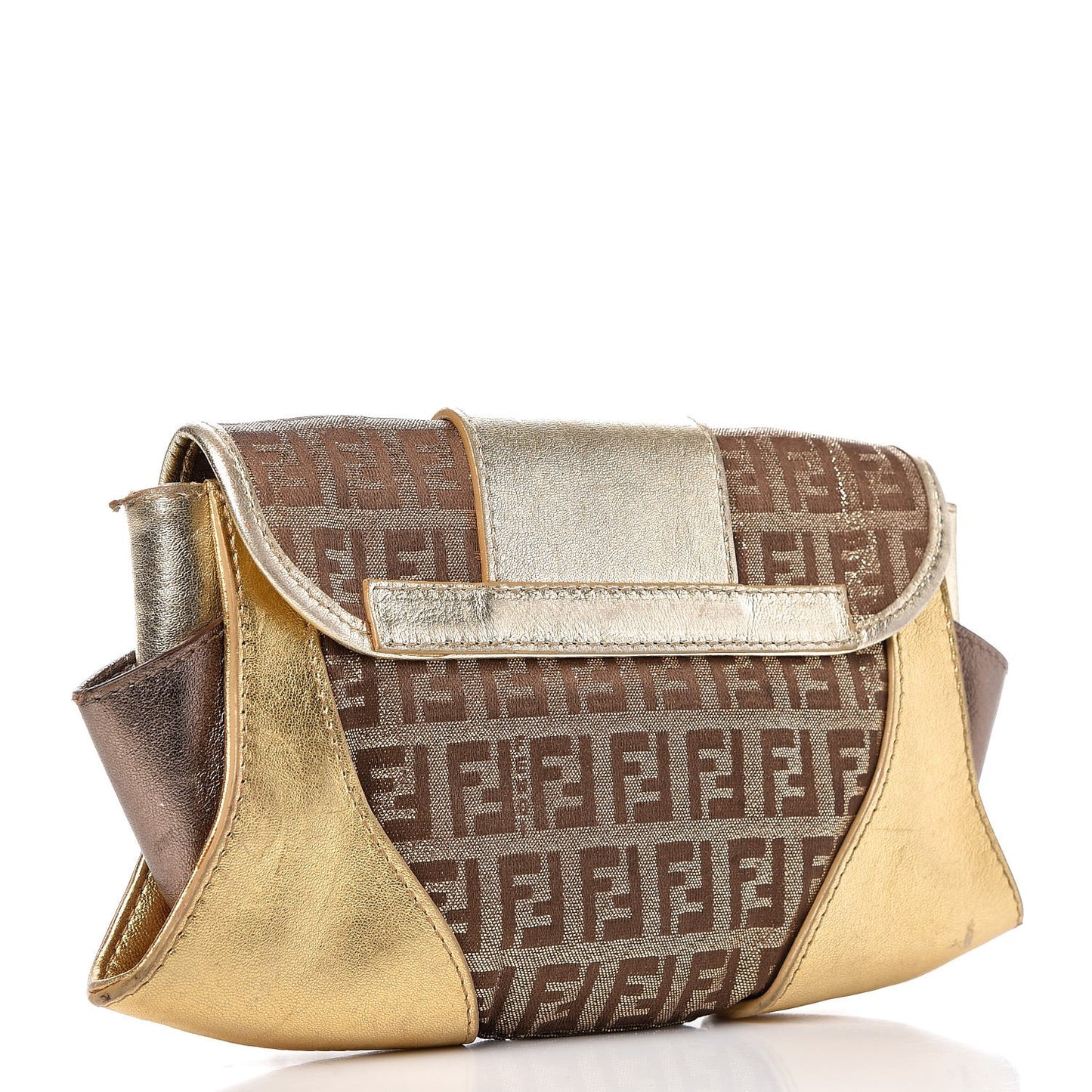 Metallic Calfskin Zucchino Compilation Pochette Gold