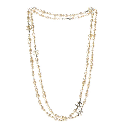 Chanel Graduated Pearl CC Long Necklace Light Gold 3 of 5