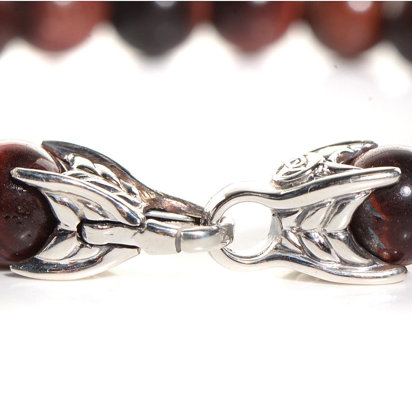 Sterling Silver Red Tiger Eye 8mm Spiritual Beads Bracelet