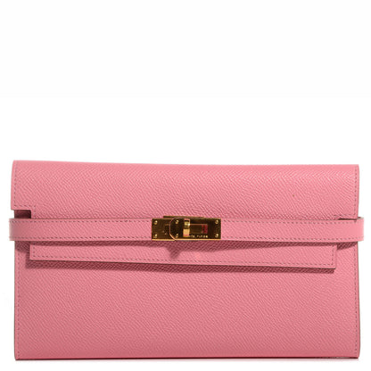 Hermes Epsom Kelly Longue Wallet Rose Confetti 1 of 11