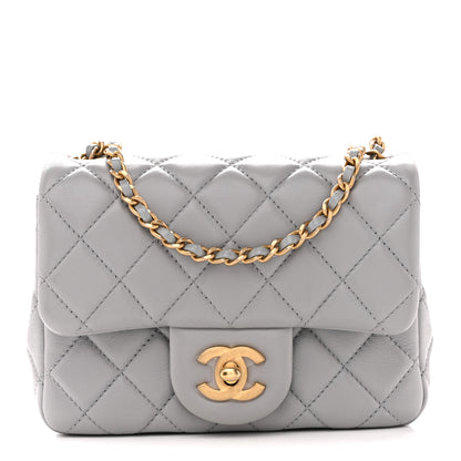 Chanel Lambskin Quilted Mini Pearl Crush Flap Light Grey 1 of 11
