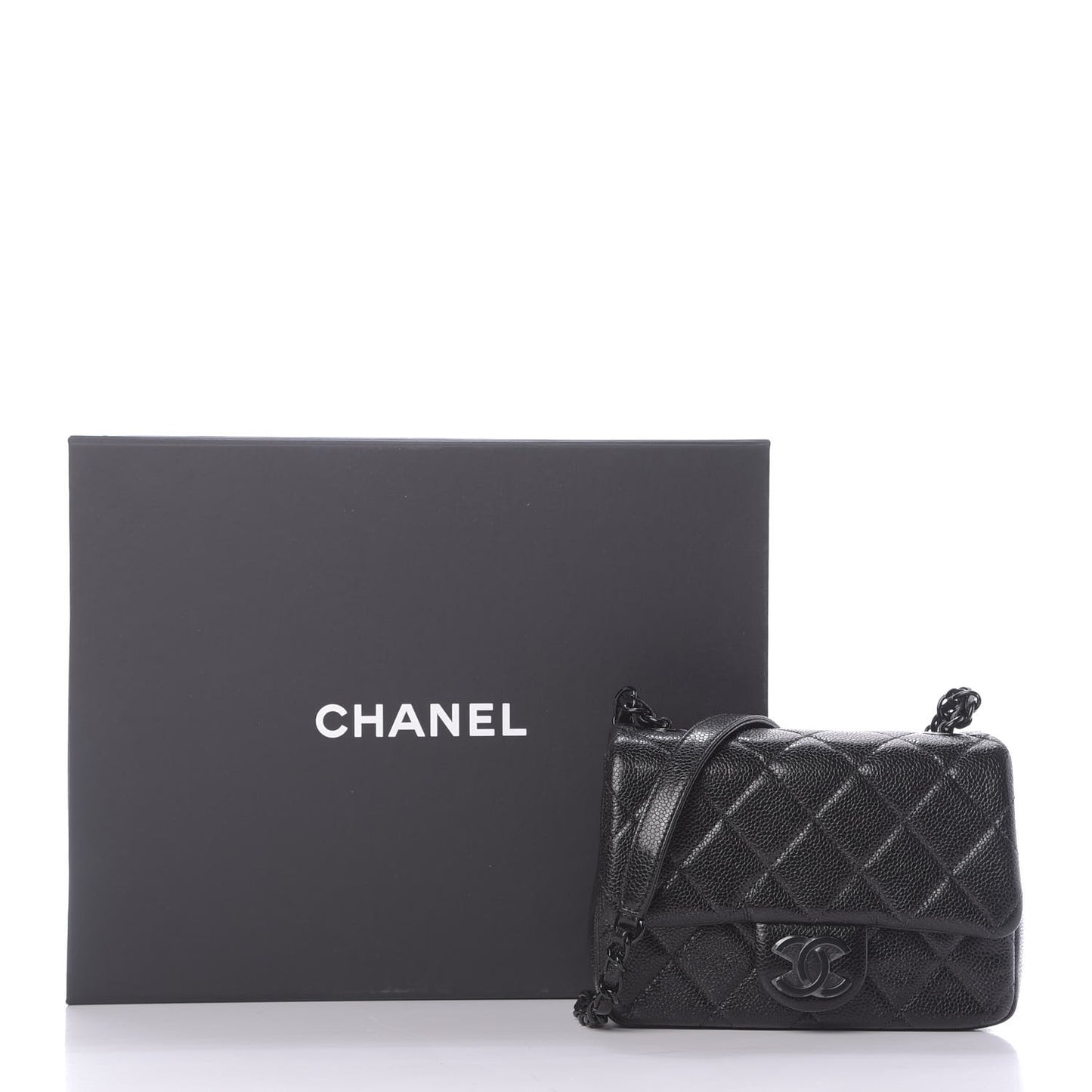 Caviar Quilted Incognito Mini Square Flap Black