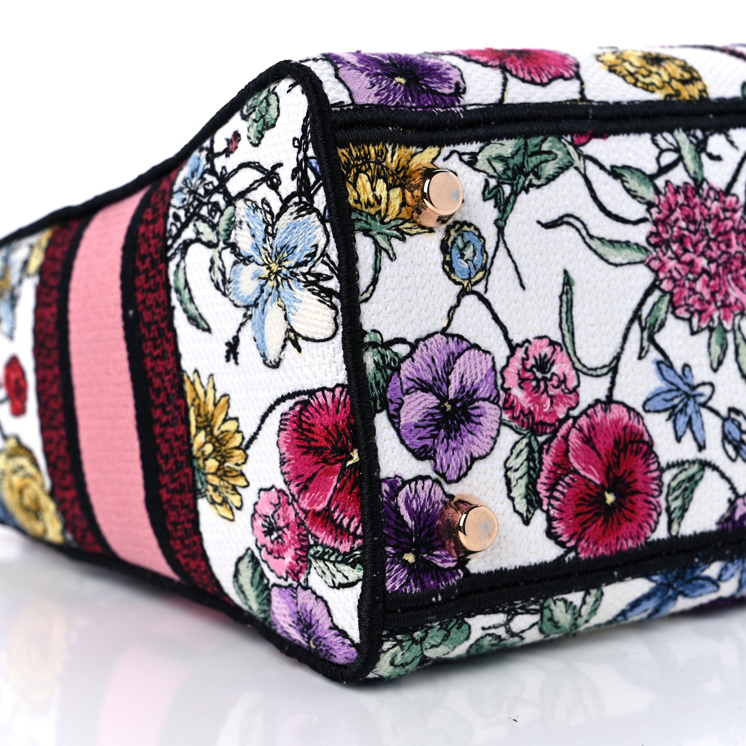 Christian Dior Canvas Florilegio Embroidered Medium Lady D-Lite White Multicolor 7 of 9