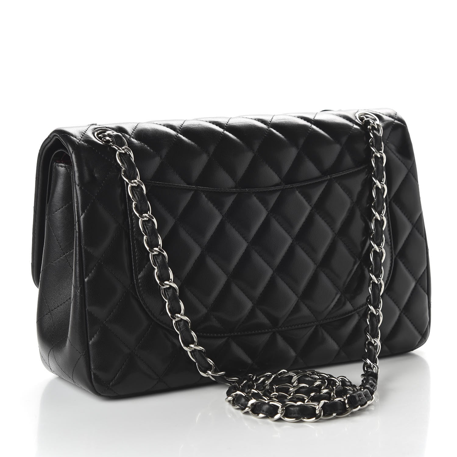 Chanel Lambskin Quilted Jumbo Double Flap Black 3 of 12