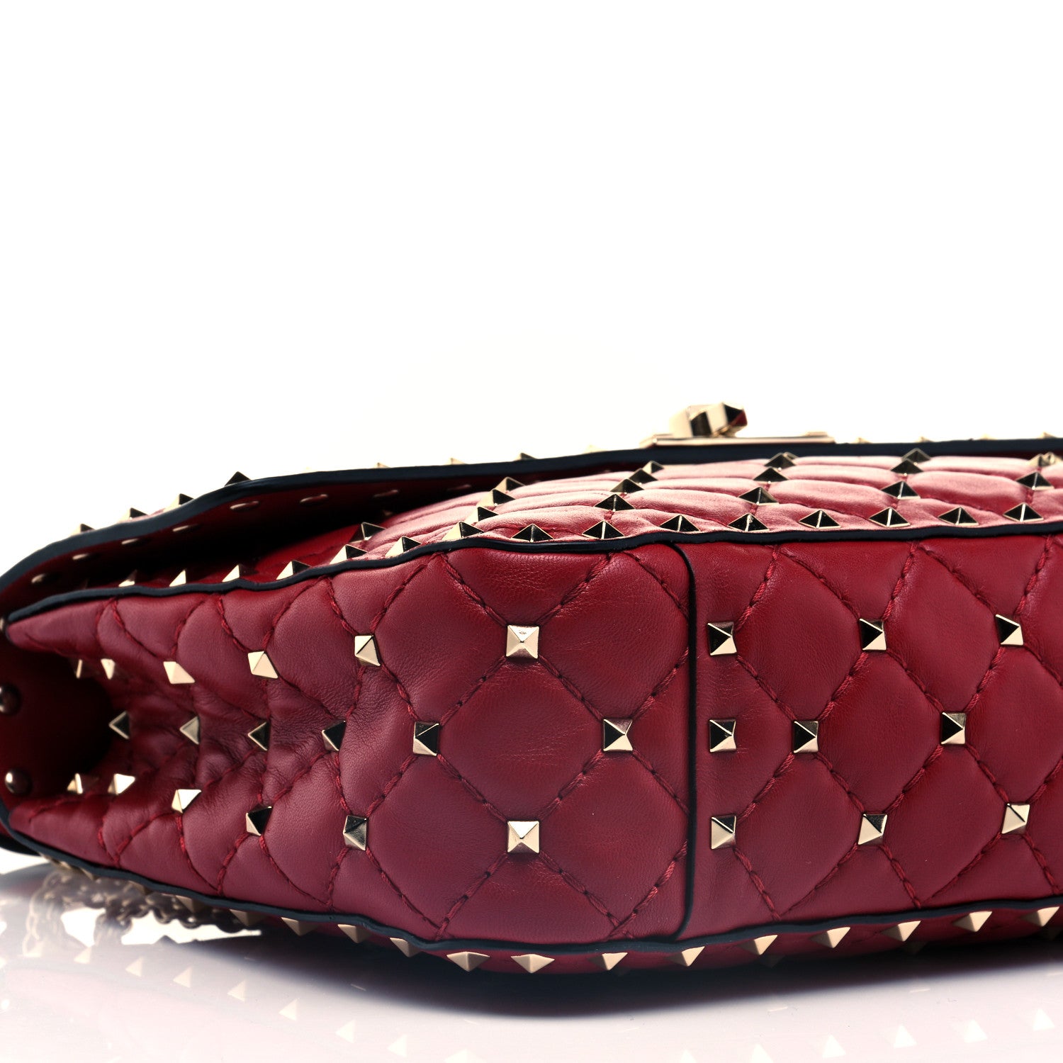 Valentino Garavani Nappa Medium Rockstud Spike Shoulder Bag Rubino 5 of 9