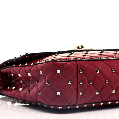 Valentino Garavani Nappa Medium Rockstud Spike Shoulder Bag Rubino 5 of 9