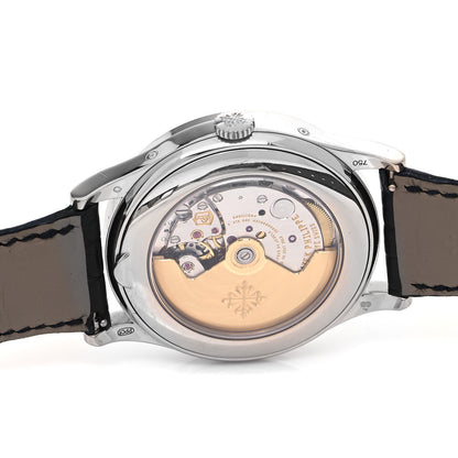 Patek Philippe 18K White Gold Alligator 37mm Annual Calendar Moonphase Automatic Watch Black 5396G-014 4 of 6