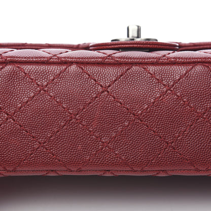 Chanel Caviar Quilted Medium Double Flap Dark Red 7 of 13