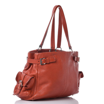 Prada Vitello Daino Shoulder Bag Arancio 3 of 17