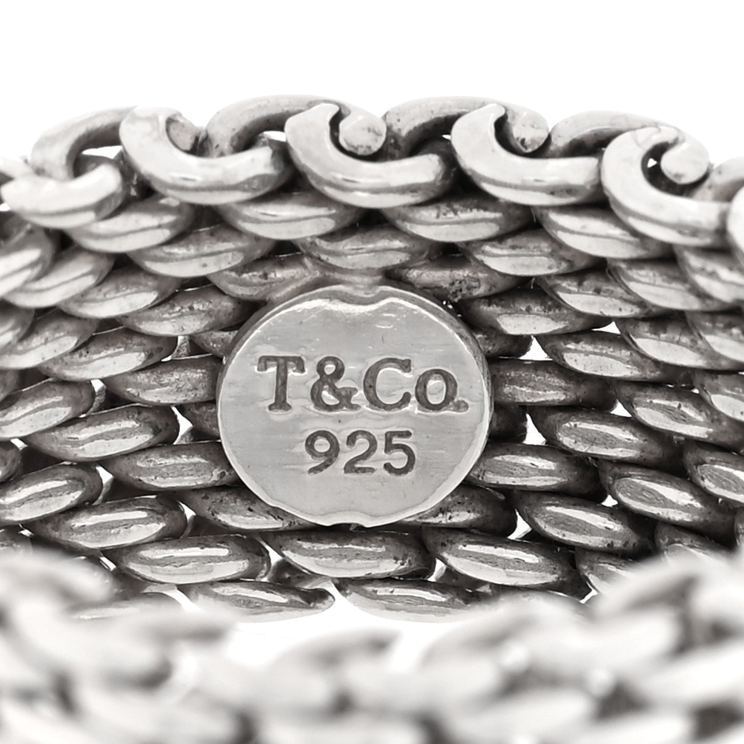 Tiffany Sterling Silver Somerset Mesh Ring 53 6.5 4 of 5