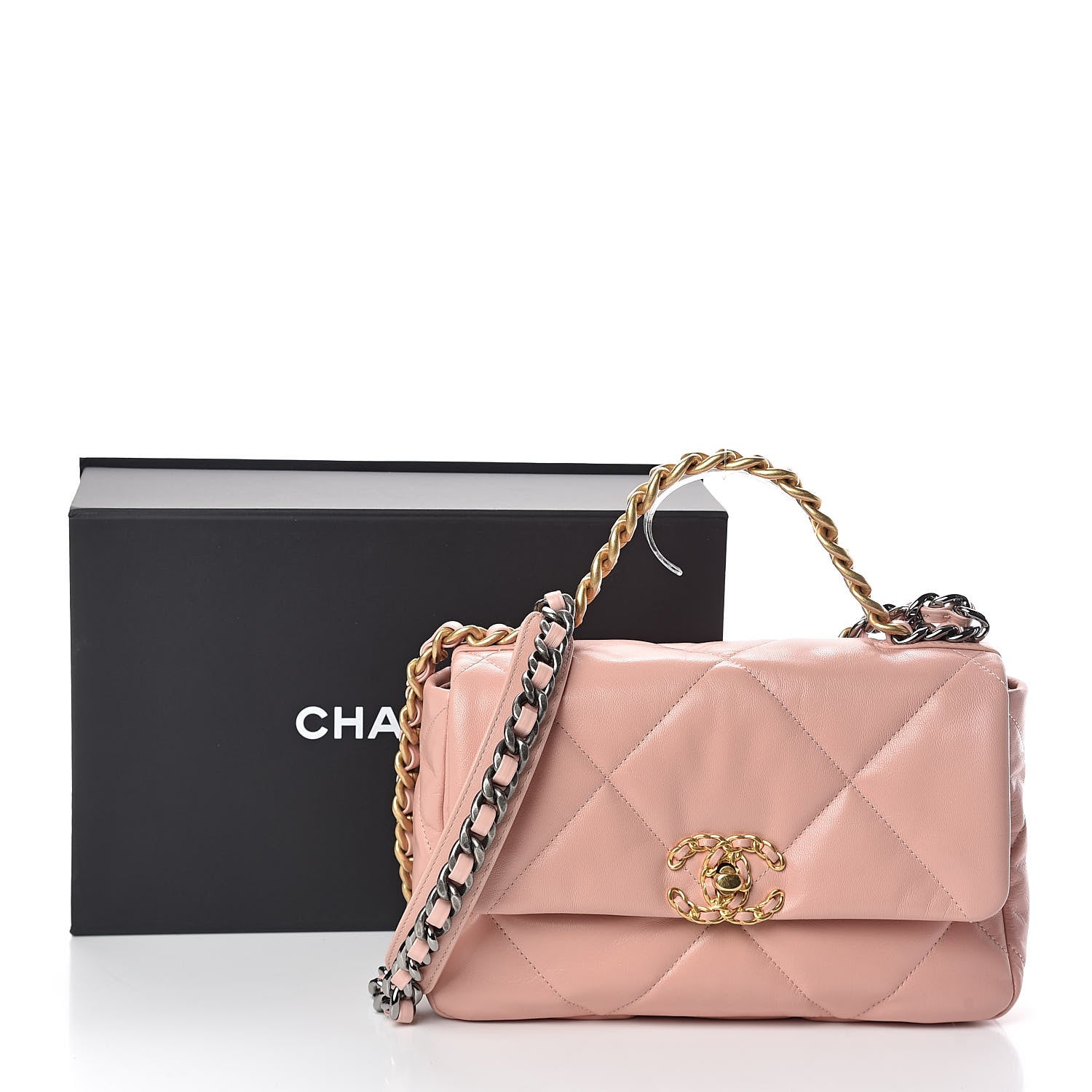 Chanel Lambskin Quilted Medium 19 Flap Light Pink 11 of 11