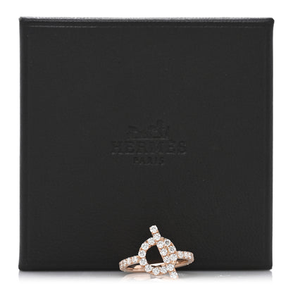 Hermes 18K Rose Gold Diamond Finesse Ring 50 5.5 5 of 5