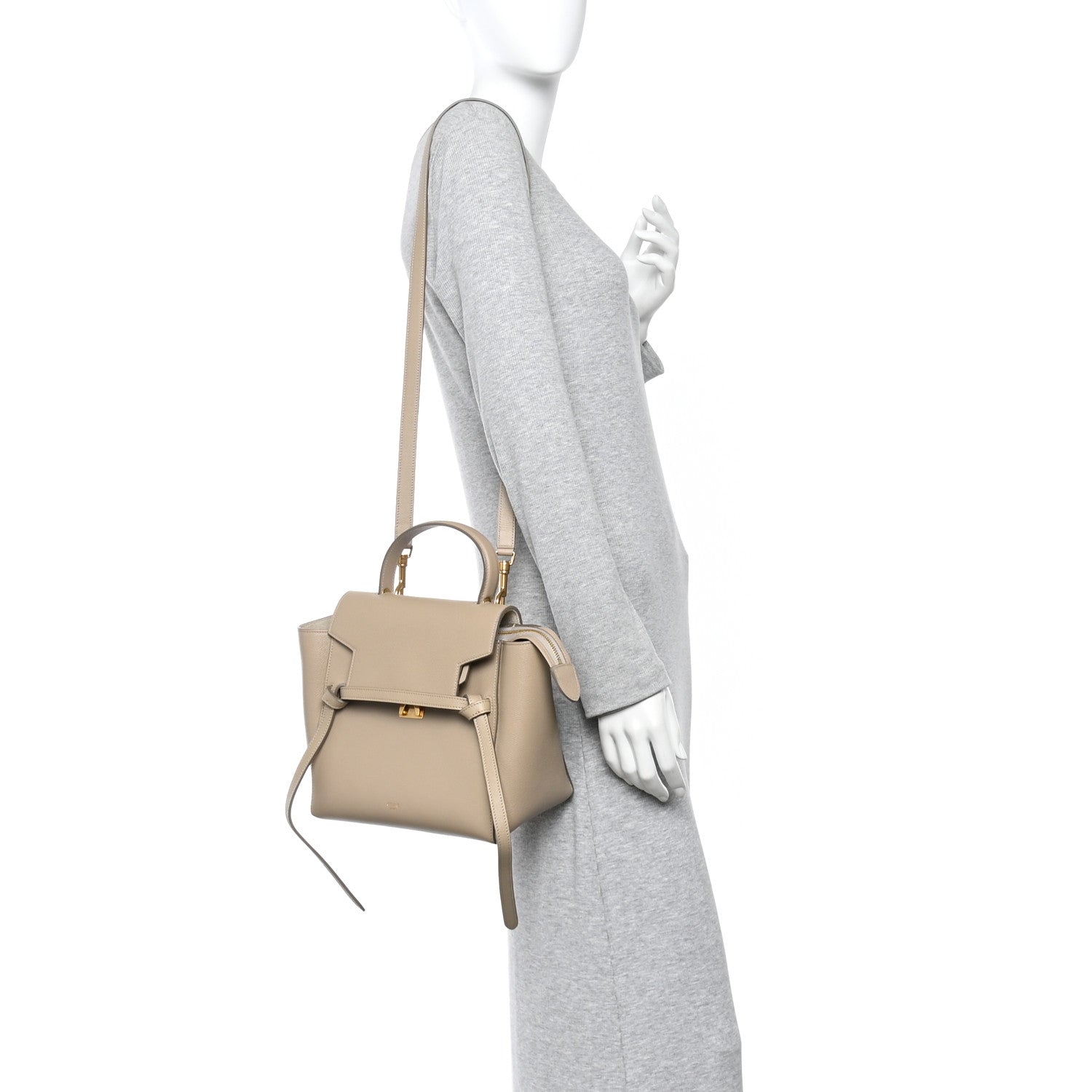 Celine Grained Calfskin Micro Belt Bag Light Taupe 2 of 10