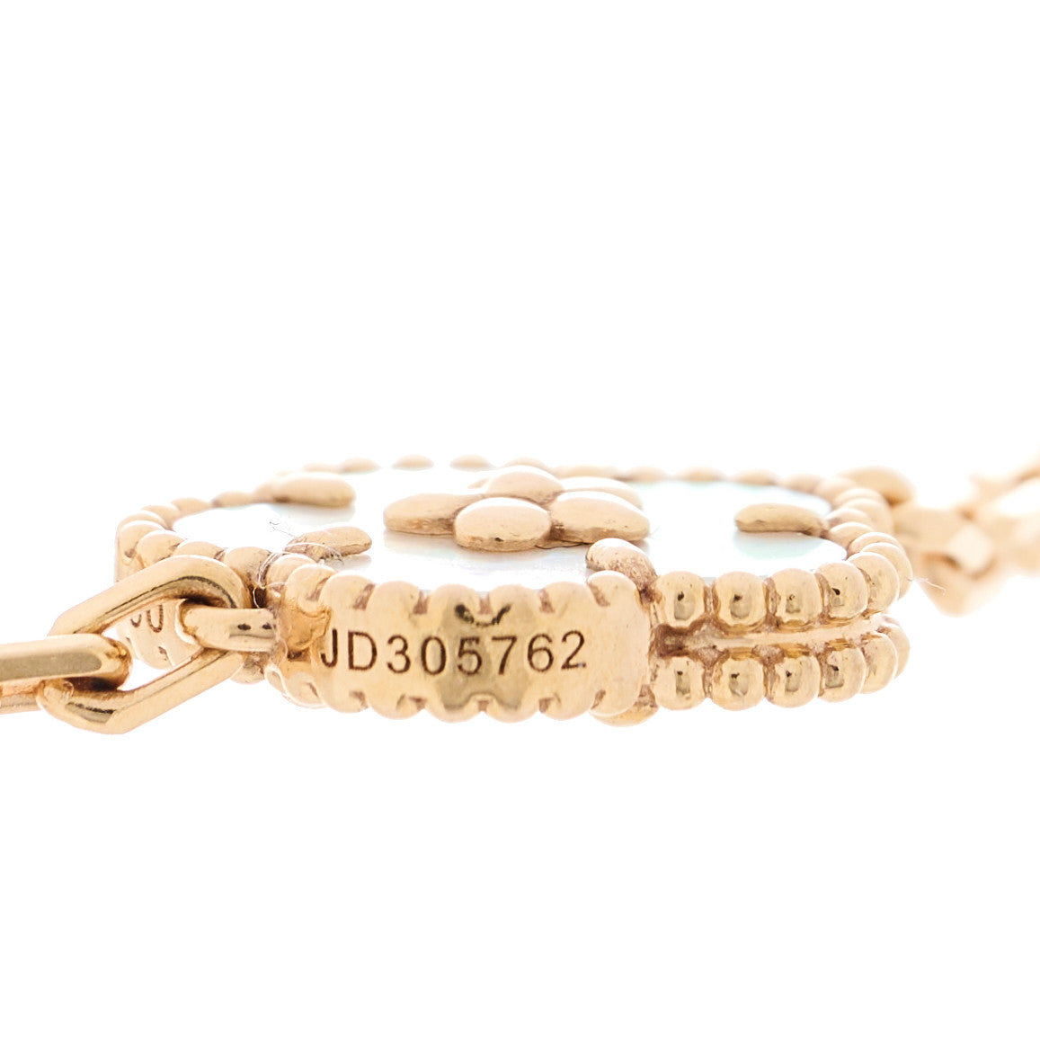18K Rose Gold Carnelian Mother of Pearl Onyx 5 Motifs Lucky Spring Bracelet