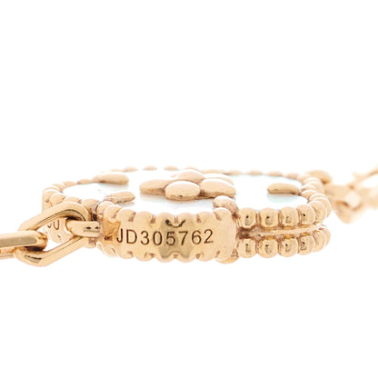 Van Cleef & Arpels 18K Rose Gold Carnelian Mother of Pearl Onyx 5 Motifs Lucky Spring Bracelet 3 of 5