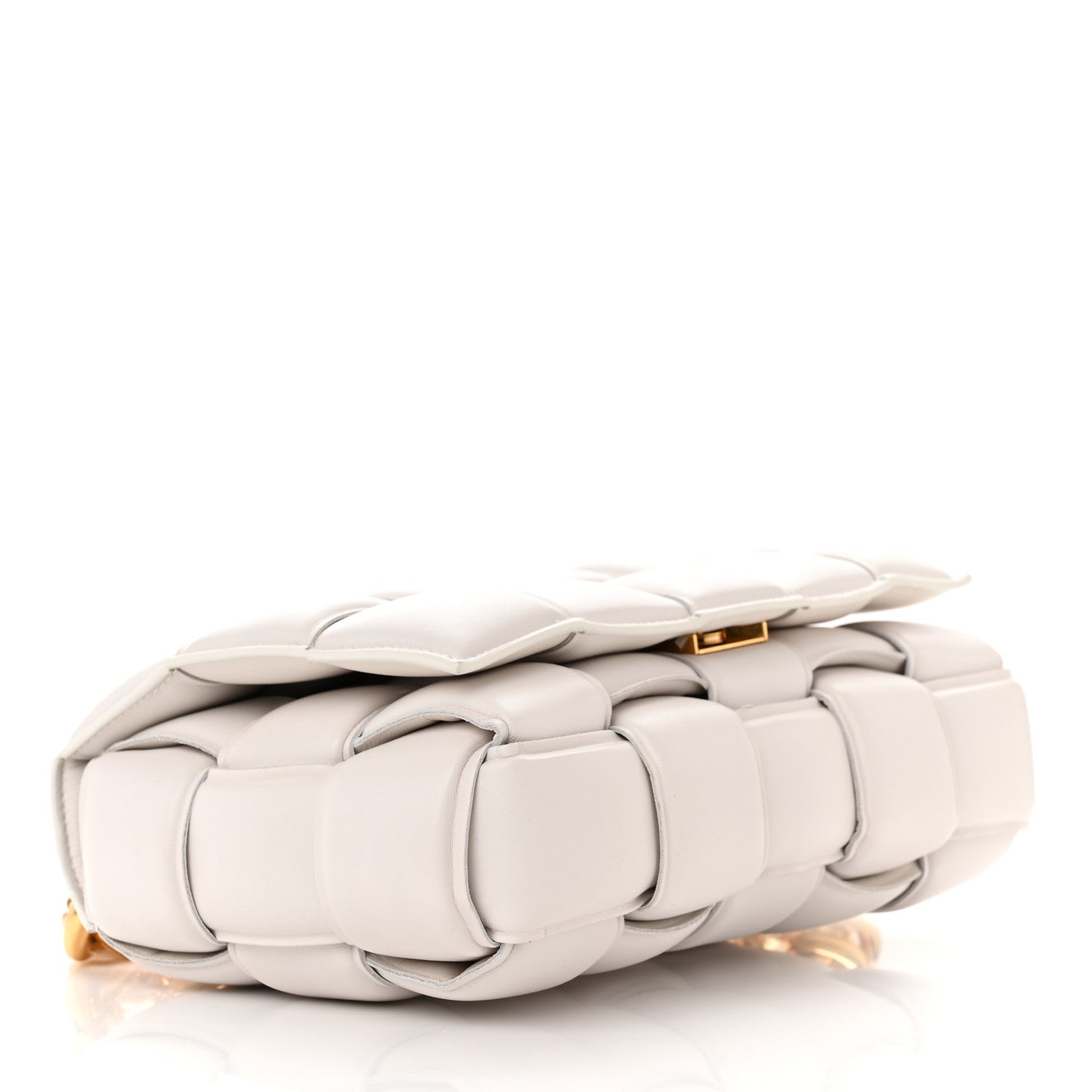 Bottega Veneta Lambskin Maxi Intreccio Padded Chain Cassette Crossbody Bag White 4 of 10