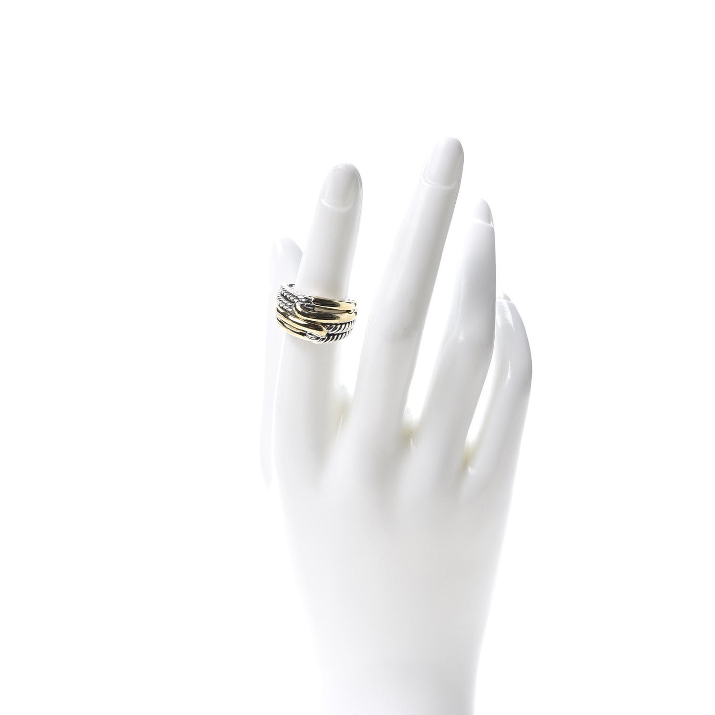 Sterling Silver Yellow Gold Double Loop Labyrinth Ring 51 5.75