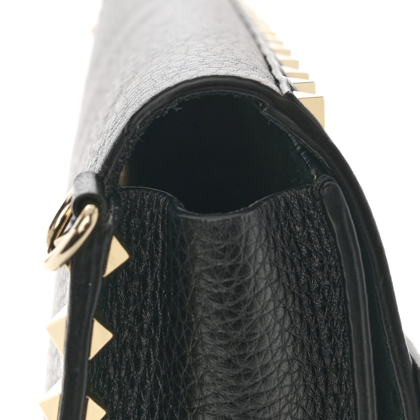 Vitello Rockstud Side Slip Crossbody Black
