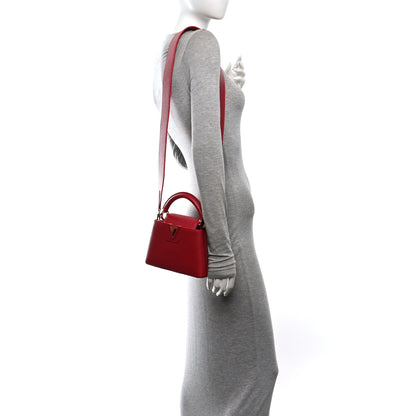Louis Vuitton Taurillon Mini Capucines Scarlet 2 of 9