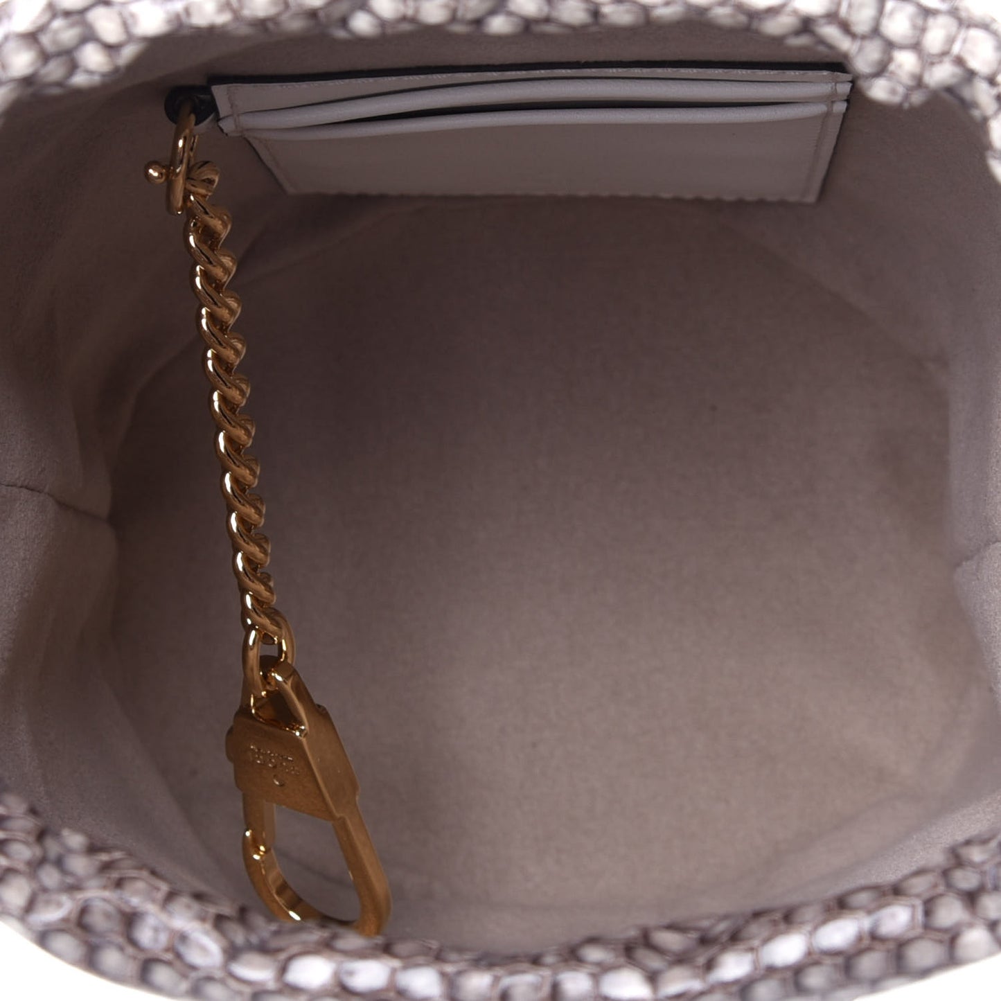 Snakeskin Mini Zumi Bucket Bag Grey