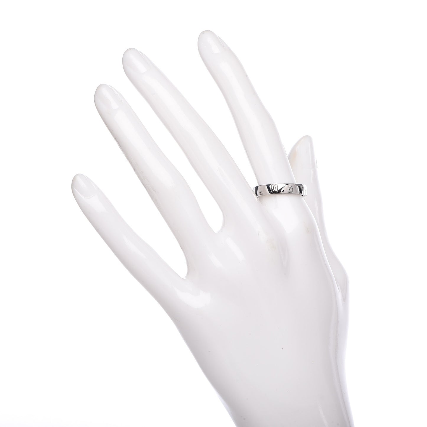 18K White Gold 4mm Happy Birthday Band Ring 55 7.25