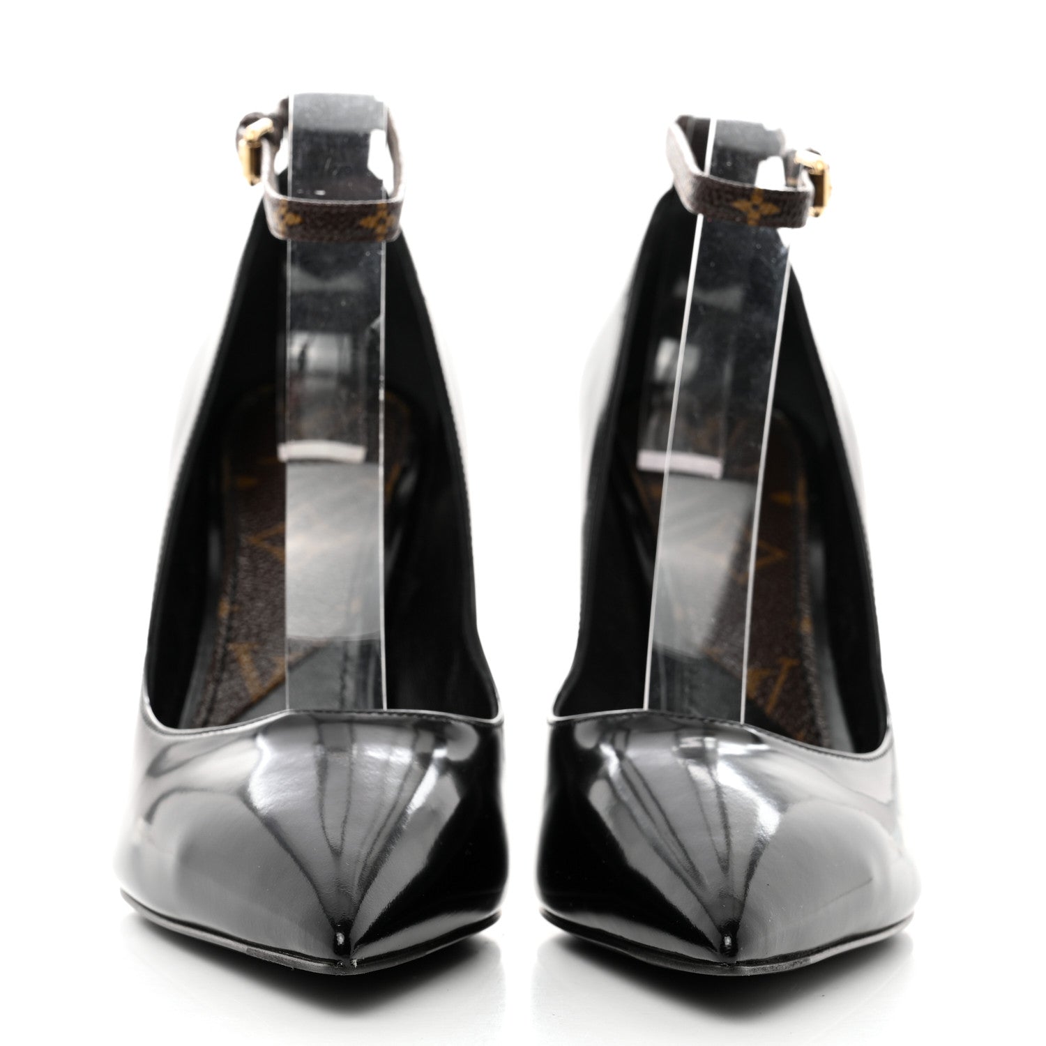 Louis Vuitton Patent Monogram Uniformes Pumps 37 Black 2 of 8