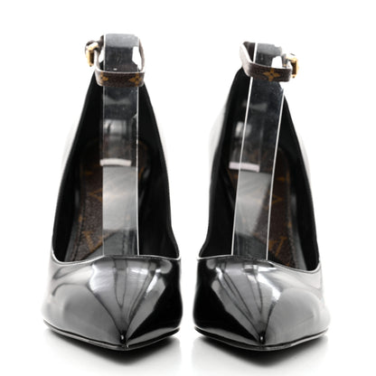 Louis Vuitton Patent Monogram Uniformes Pumps 37 Black 2 of 8