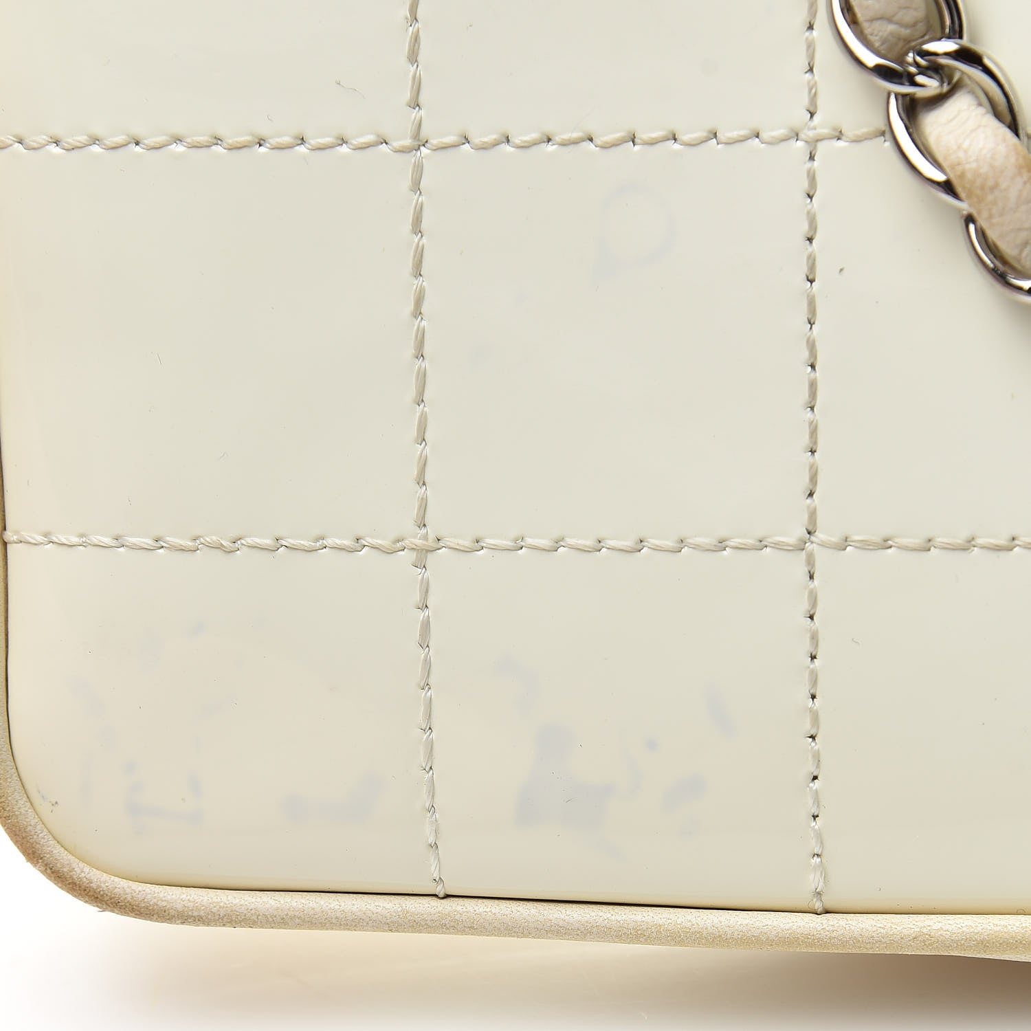 Chanel Patent Square Stitched CC Flap Clutch White 17 of 21