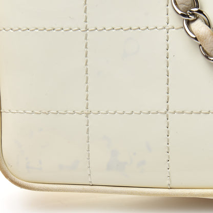 Chanel Patent Square Stitched CC Flap Clutch White 17 of 21