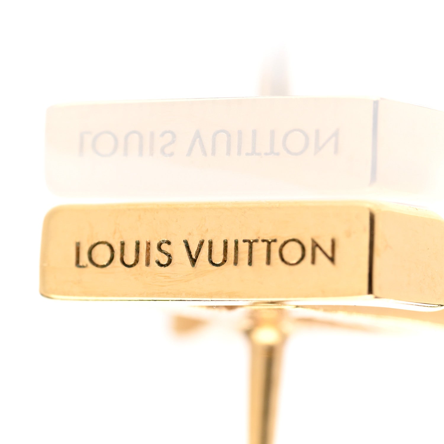 Louis Vuitton Metal LV Iconic Earrings Gold 4 of 4