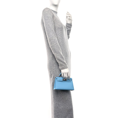 Hermes Epsom Mini Kelly Sellier 20 Celeste 2 of 10