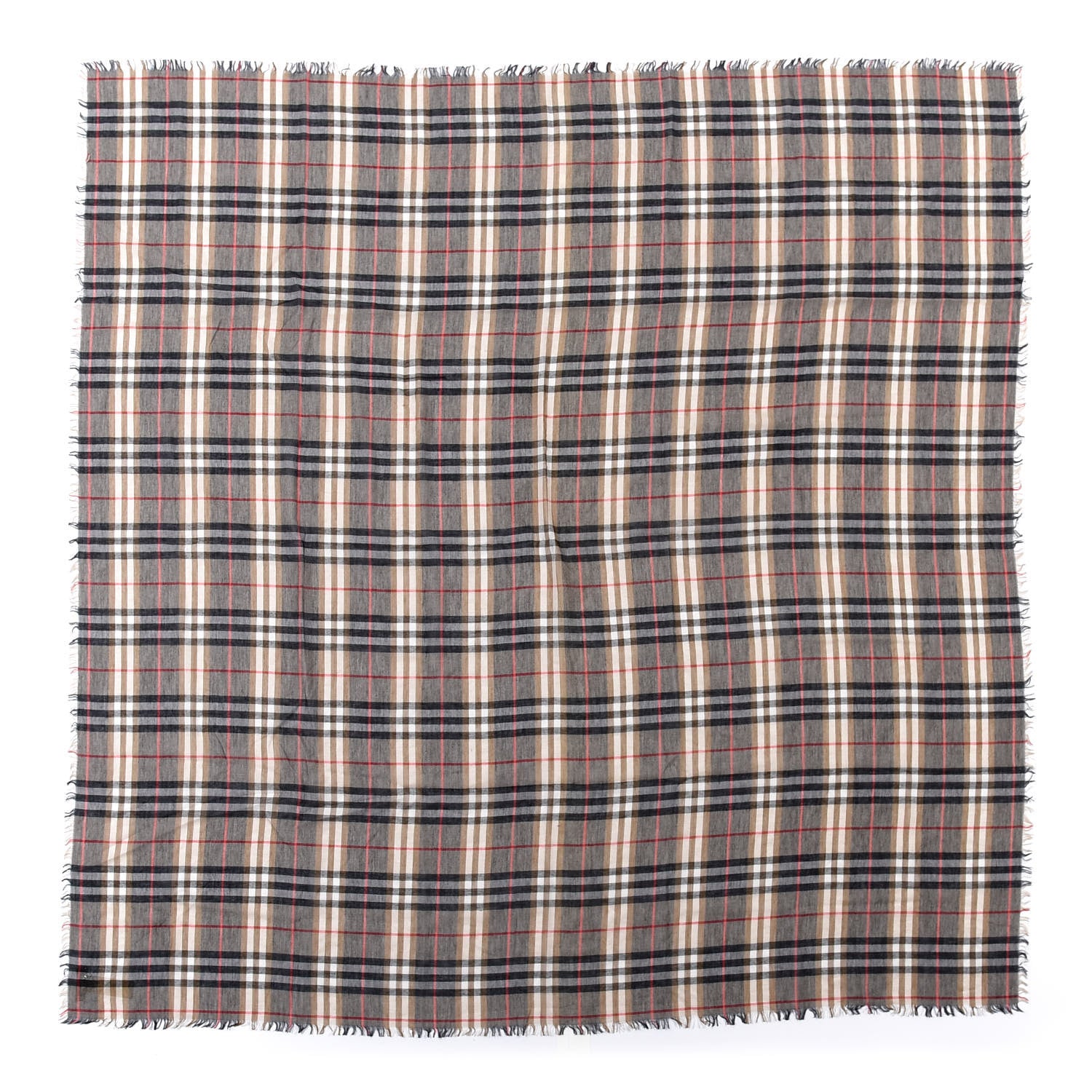 Burberry Modal Wool Castleford Check Lightweight Scarf Camel 1 of 3