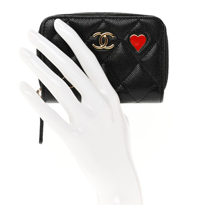 Chanel Caviar Enamel Coco Casino Quilted Zip Coin Purse Black 2 of 8