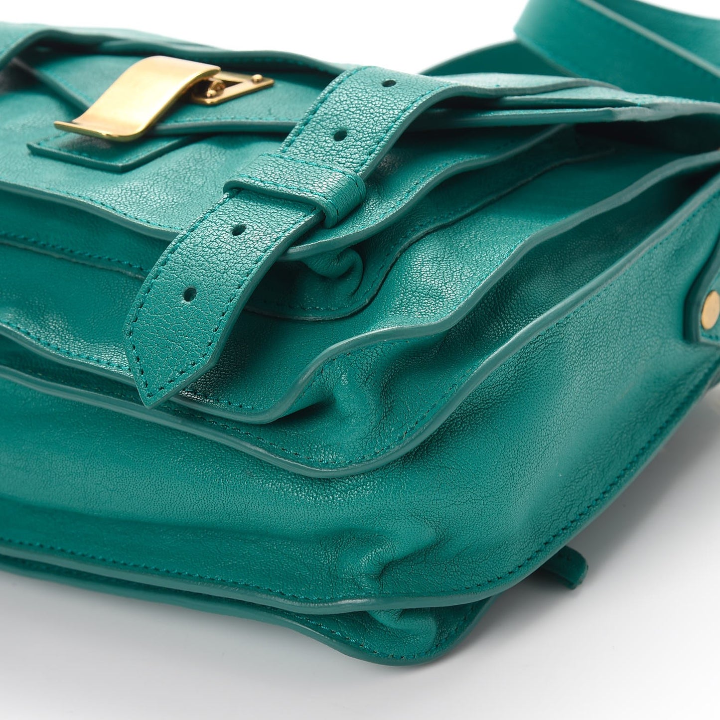 Lambskin PS1 Mini Pouch Messenger Bag Aqua