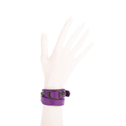 Balenciaga Agneau Arena Classic Hardware Double Tour Bracelet S Ultraviolet 2 of 6