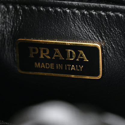 Prada Jacquard Saffiano Triangolo Symbole Embroidered Micro Tote Black Corda 6 of 9