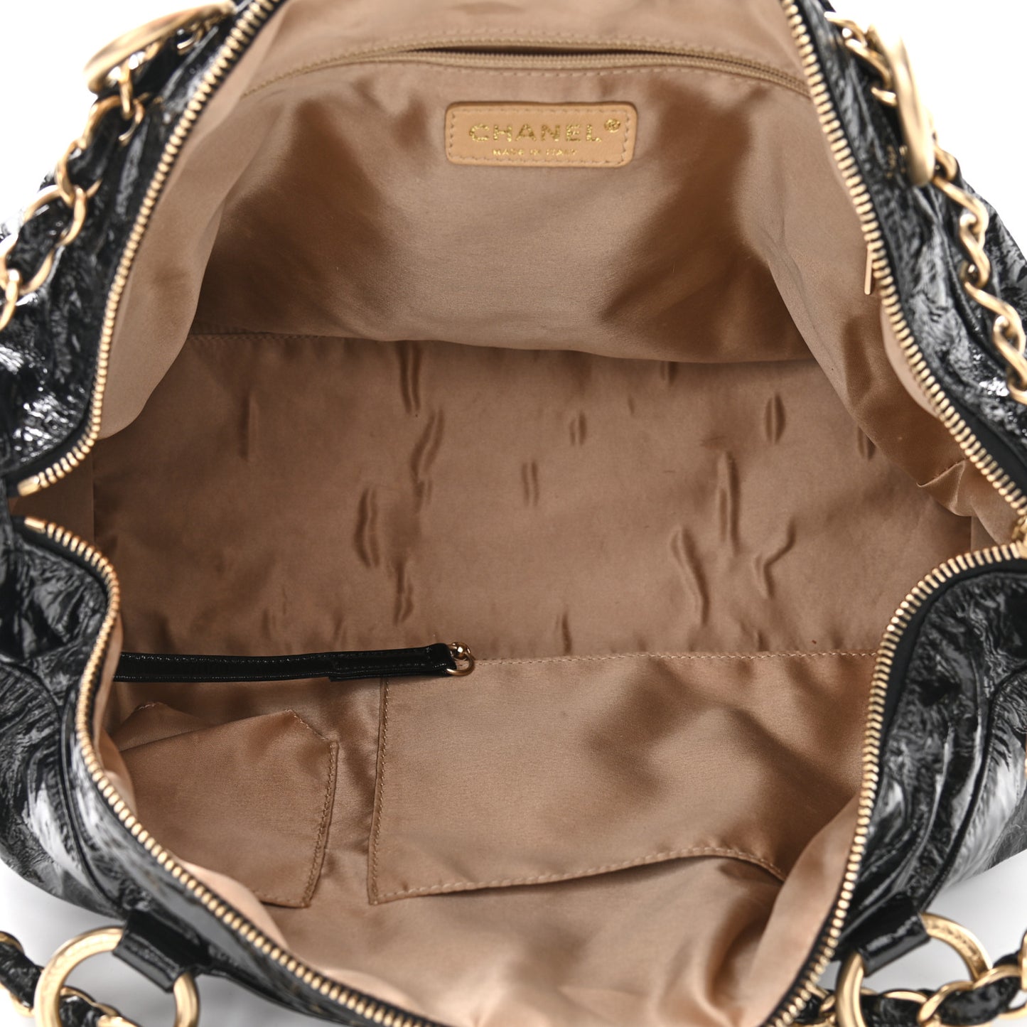 Patent Quilted CC Tote Black