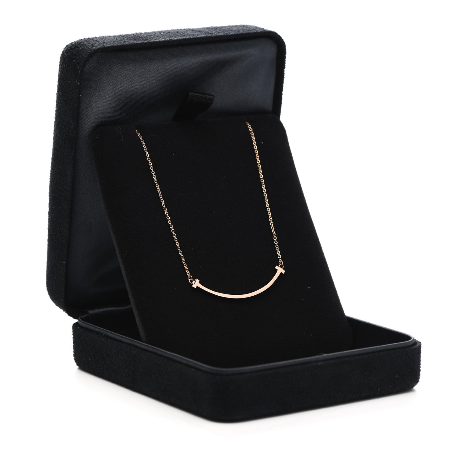 18K Rose Gold Small T Smile Pendant Necklace