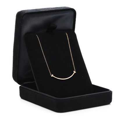 Tiffany 18K Rose Gold Small T Smile Pendant Necklace 6 of 6