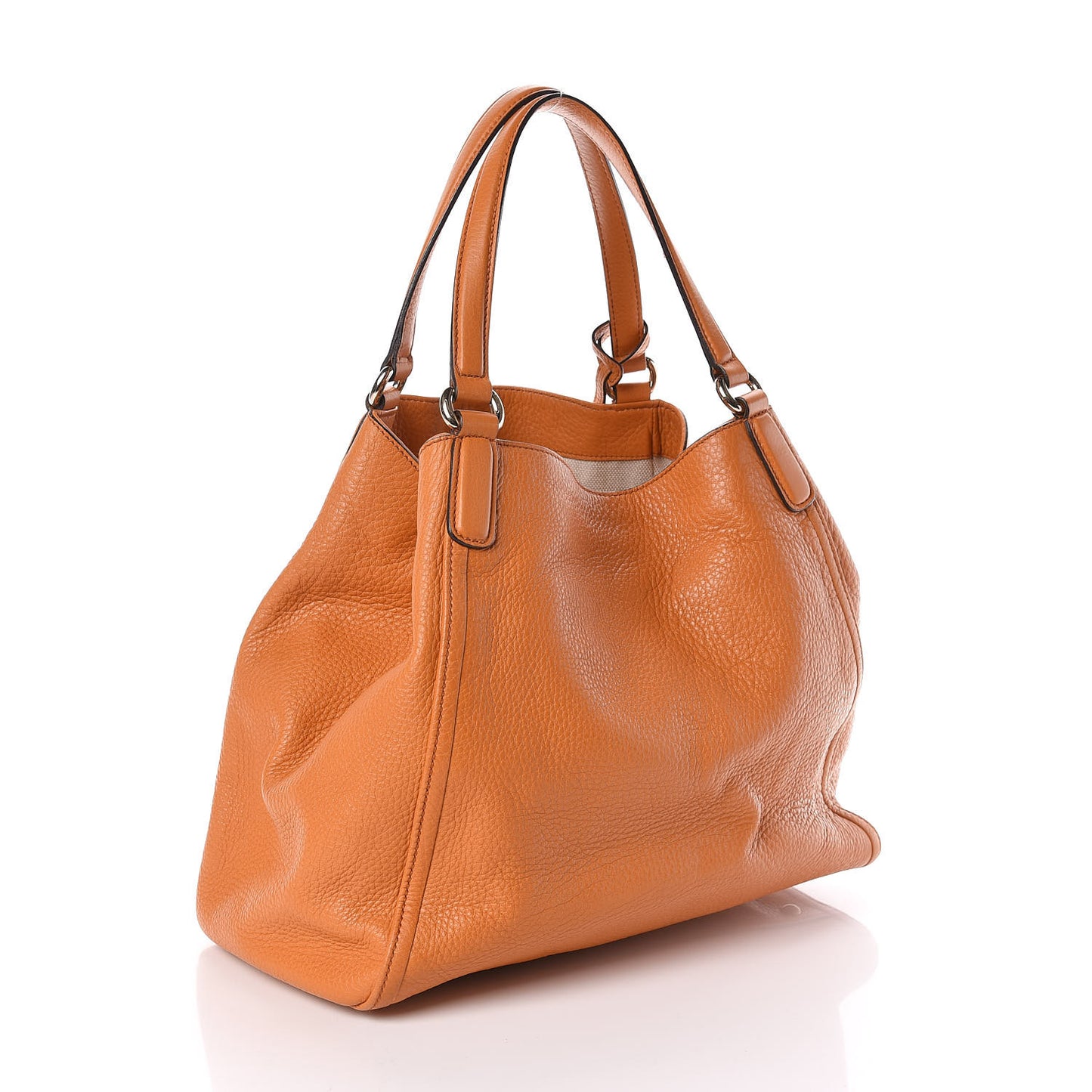Pebbled Calfskin Medium Soho Shoulder Bag Curcuma