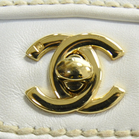 Chanel Lambskin Quilted Flap Handbag White 1 of 1