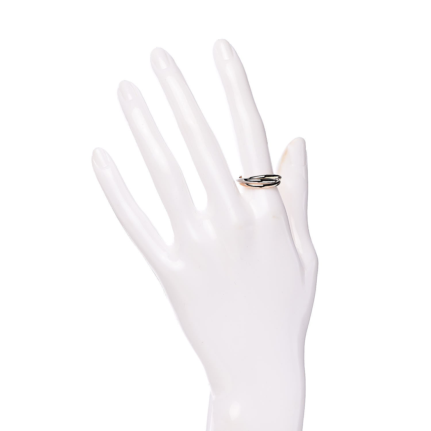 Cartier 18K Pink Yellow White Gold Small Les Must De Trinity Ring 54 6.75 2 of 5