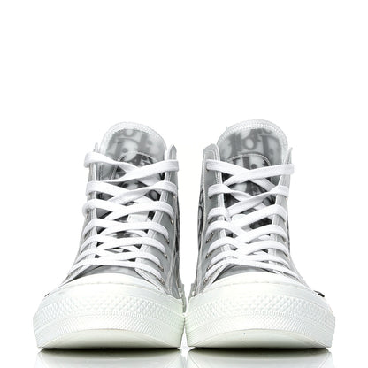 Christian Dior Technical Canvas Oblique Mens B23 High Top Sneakers 42 White Black 2 of 5