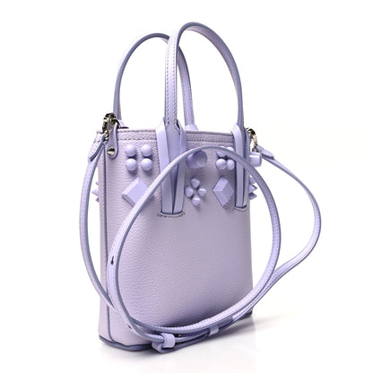 Christian Louboutin Calfskin Empire Spike Studded Mini North South Cabata Tote Lilac Smoke 3 of 9