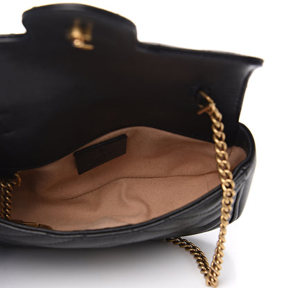 Gucci Calfskin Matelasse Super Mini GG Marmont Shoulder Bag Black 4 of 14